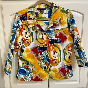 Bright Multi-Colored Denim Jacket